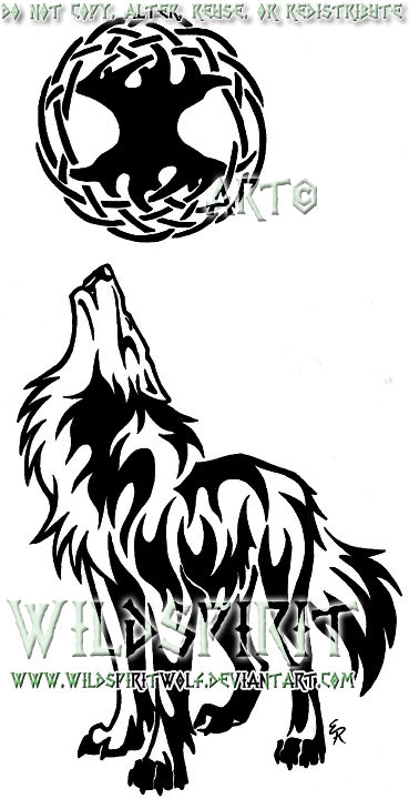 Wolf And Celtic Tree Tattoo by WildSpiritWolf on DeviantArt