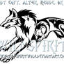 Tribal Running Wolf Tattoo