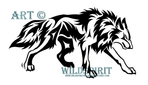 Stalking Tribal Wolf Design