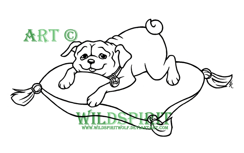 Waldo Pug Lineart Commish