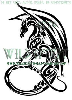 Maned Dragon Tribal Design