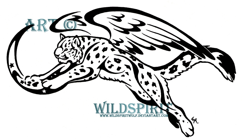 Winged Leopard Vector Winged Snow Leopard Tattoo by WildSpiritWolf on DeviantArt