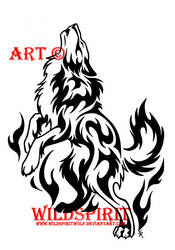 Spirit Flame Wolf Tattoo