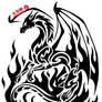 Tribal Flame Dragon Tattoo