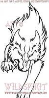 Fierce Running Wolf Tattoo
