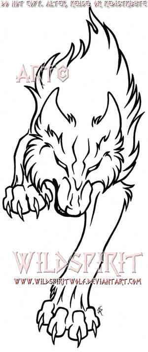 Fierce Running Wolf Tattoo