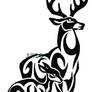 Tribal Stag And Fawn Tattoo