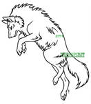 Leaping Wolf Lineart