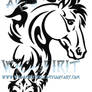 Horse And Wolf Tribal Tattoo