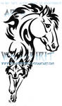 Horse And Wolf Tribal Tattoo by WildSpiritWolf