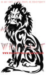 Seated Tribal Lion Tattoo by WildSpiritWolf