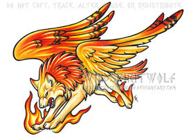 Phoenix Wolf Color Tattoo