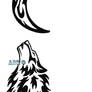 Lonely Wolf And Moon Tattoo