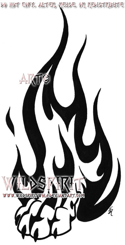 Wolf Paw Flame Tattoo by WildSpiritWolf