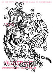 Tiger And Dragon Asian Yinyang