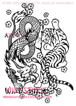 Tiger And Dragon Asian Yinyang