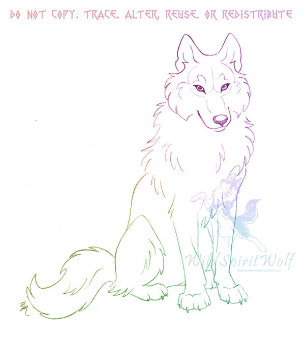 Sitting Wolf Sketch by WildSpiritWolf on DeviantArt