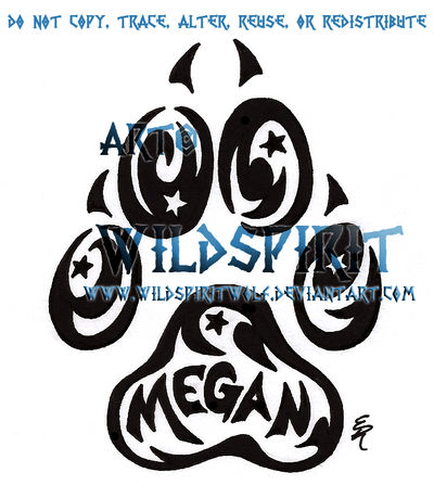 Starry Megan Pawprint Tattoo