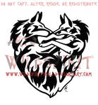 Wolf And Fox Flame Heart Design