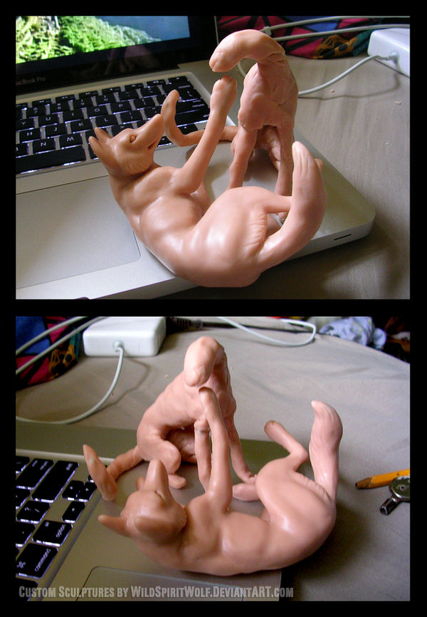 Tiger And Wolf Sculpts - WIP by WildSpiritWolf