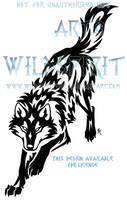 Downward Leaping Wolf Tribal Design