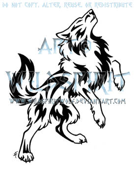 Bold Howling Wolf Tattoo