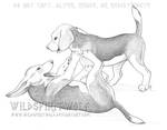 Playful Beagles Shaded Sketch by WildSpiritWolf