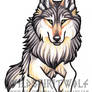 Swiftly Running Wolf Color Tattoo