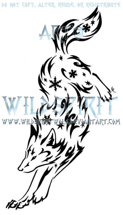 Leaping Snowflake Wolf Design