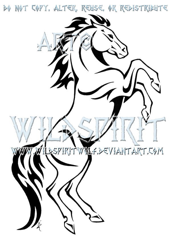 Rearing Horse Tribal Design