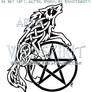 Celtic Howling Wolf And Pentacle Design