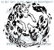 Air And Earth Yin Yang Wolf Design