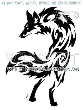 Alert Paw Print Fox Tribal Design