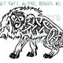 Fierce Nordic Dire Wolf Design
