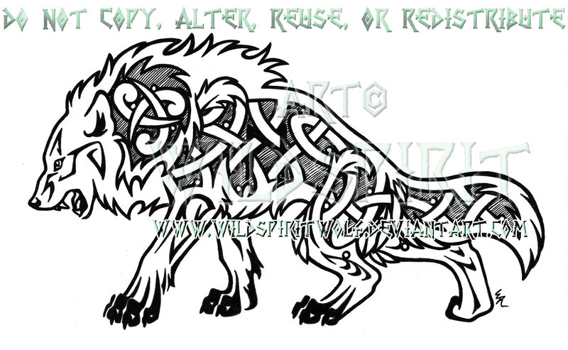 Fierce Nordic Dire Wolf Design