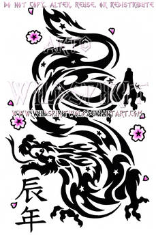 Year Of The Dragon Tribal Design