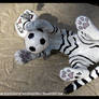 White Tiger And Soccer Ball Sculpture - Paws