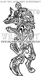 Climbing Henna Wolf Design