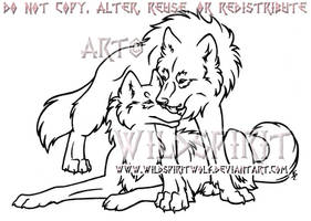 Wolf Lovers Lineart Commission