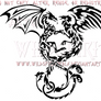 Entwined Dragon And Phoenix Tribal Design