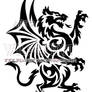 Rampant Welsh Dragon Tribal Design