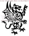 Rampant Welsh Dragon Tribal Design