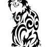 Sitting Tribal Cat Design