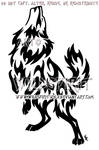 Tribal Standing Flame Wolf Design