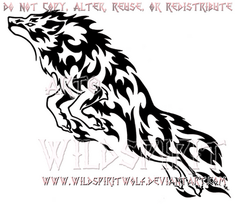 Rebellious Leaping Flame Wolf Design