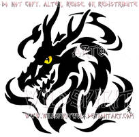 Antlered Dragon Tribal Design