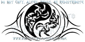 Playful Yin Yang Wolves Design