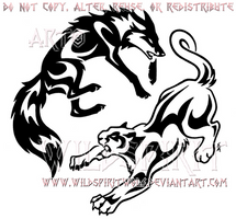 Fierce Cougar And Fox Tribal Yin Yang Design