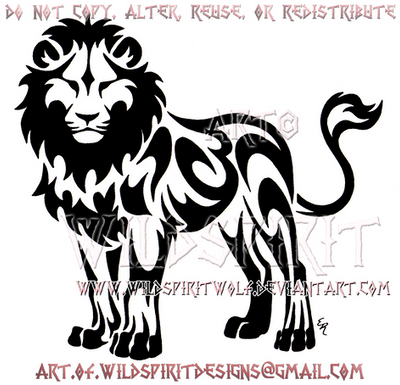 Standing Tribal Lion Design