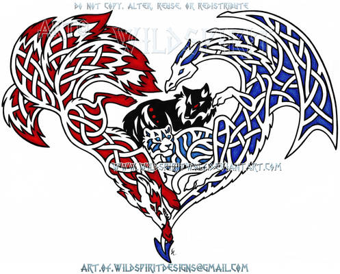 Protective Knotwork Animals Heart Design